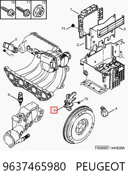 9637465980 Peugeot/Citroen Sensor de posición del cigüeñal