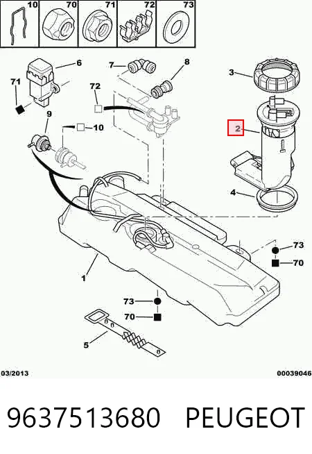 9637513680 Peugeot/Citroen Módulo de alimentación de combustible