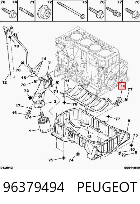 96379494 Peugeot/Citroen Sensor de nivel de aceite