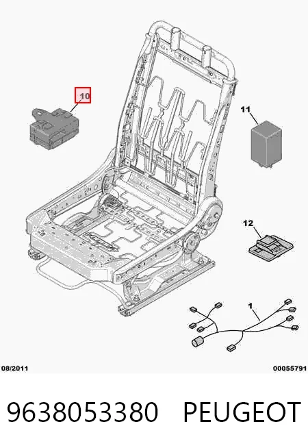 9638053380 Peugeot/Citroen Relé de calefacción de asiento
