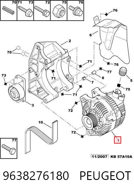 9638276180 Peugeot/Citroen Alternador de coche