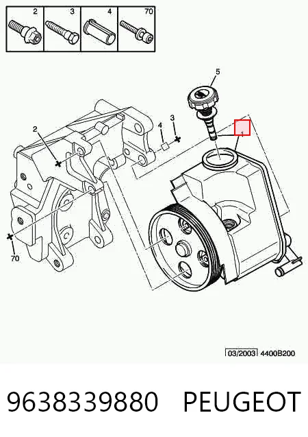 9638339880 Peugeot/Citroen Bomba hidráulica de dirección