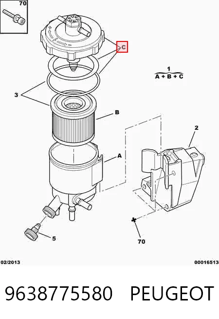 Caja filtros de combustible para Peugeot 406  (8E, F)