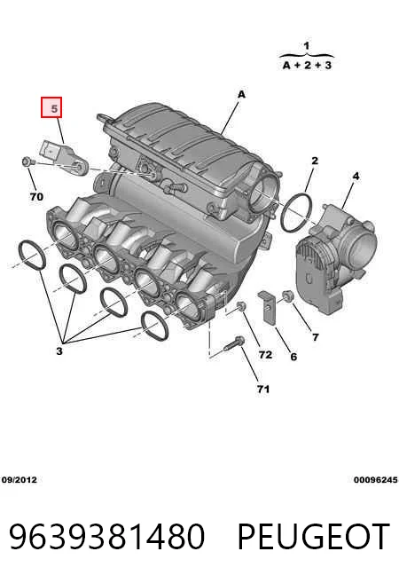 9639381480 Peugeot/Citroen Sensor, presión colector de admisión 