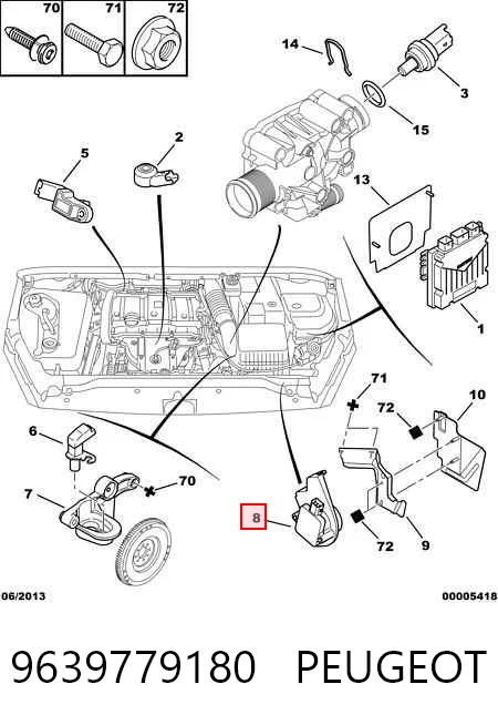 9639779180 Peugeot/Citroen Sensor de posición del pedal del acelerador