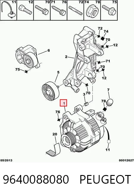 9640088080 Peugeot/Citroen Alternador de coche