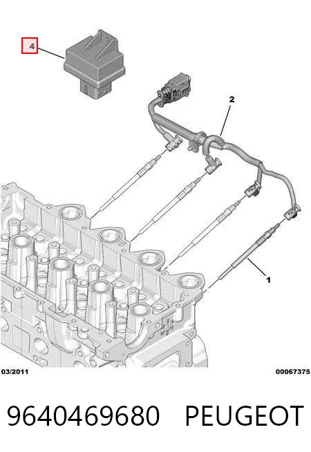 9640469680 Peugeot/Citroen Relé de bujías incandescentes