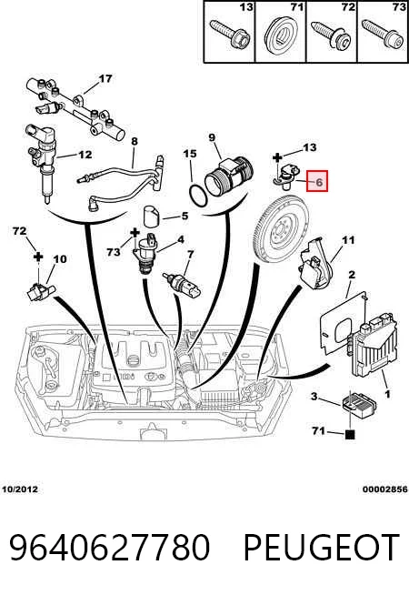 9640627780 Peugeot/Citroen Sensor de posición del cigüeñal