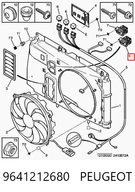 9641212680 Peugeot/Citroen Regulador de velocidad del ventilador de refrigeración (unidad de control)