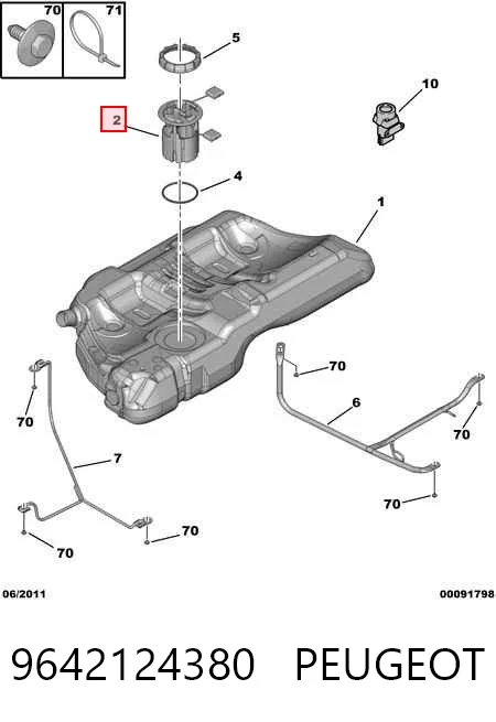 9642124380 Peugeot/Citroen Módulo de alimentación de combustible