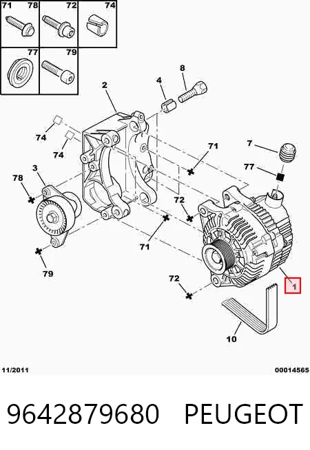 9642879680 Peugeot/Citroen Alternador de coche