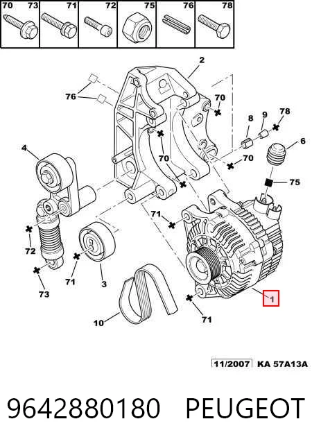 9642880180 Peugeot/Citroen Alternador de coche