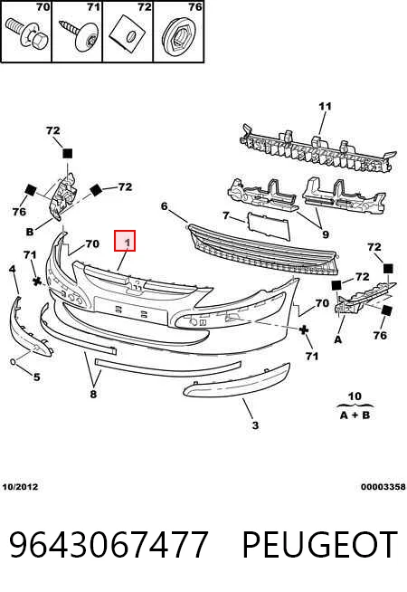 Paragolpes delantero para Peugeot 307 SW 3H