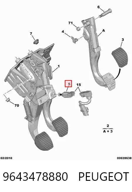 9643478880 Peugeot/Citroen Interruptor luces de freno