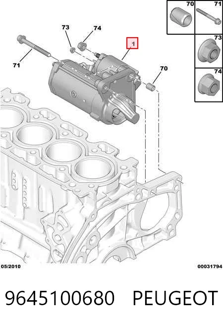 9645100680 Peugeot/Citroen Arranque motores
