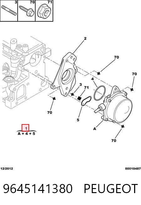 9645141380 Peugeot/Citroen Bomba de vacío de frenado