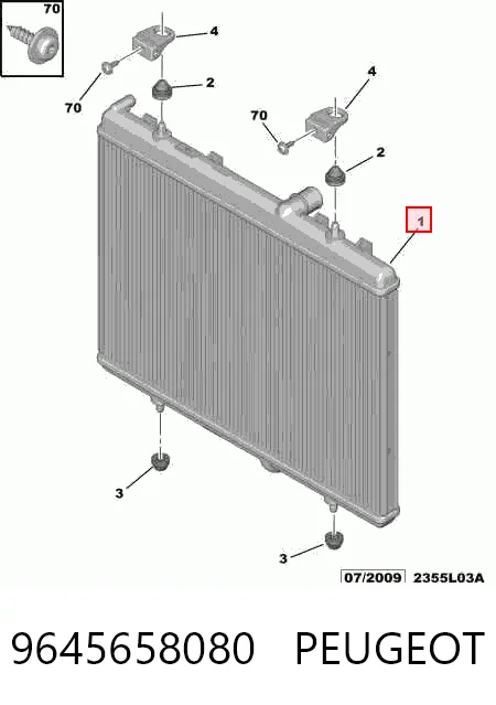 Radiador de refrigeración del motor PEUGEOT 9645658080