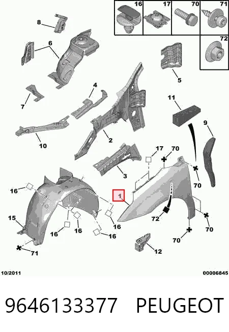  Aleta delantera izquierda Citroen C4 1