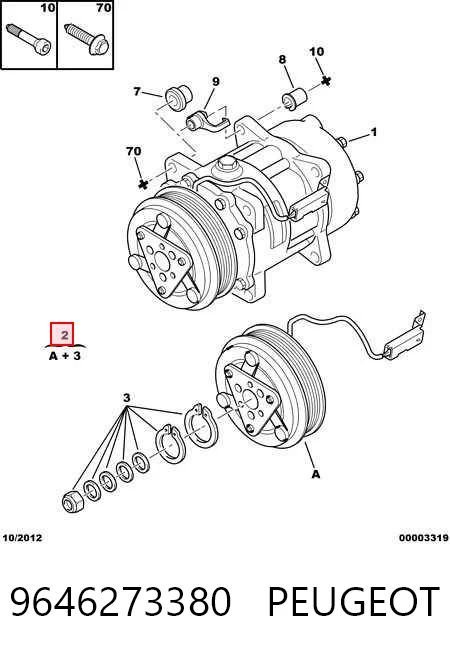 9646273380 Peugeot/Citroen Compresor climatizador