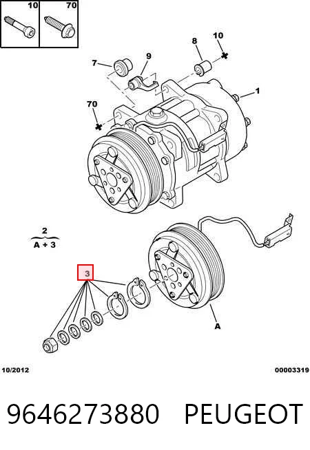 9646273880 Peugeot/Citroen Compresor climatizador