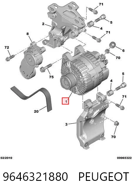 9646321880 Peugeot/Citroen Alternador de coche