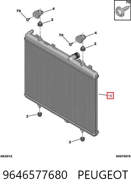 Radiador de refrigeración del motor PEUGEOT 9646577680
