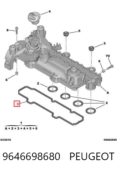 9646698680 Peugeot/Citroen Tapa de culata