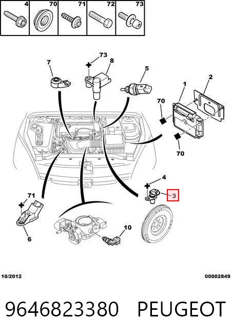 9646823380 Peugeot/Citroen Sensor de posición del cigüeñal