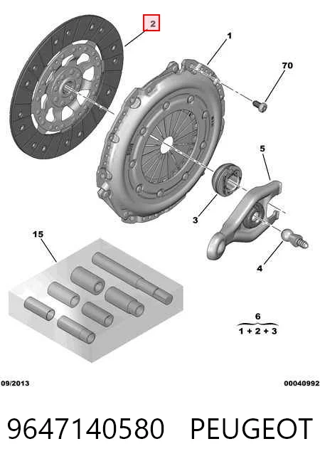 Disco de embrague 9647140580 PEUGEOT