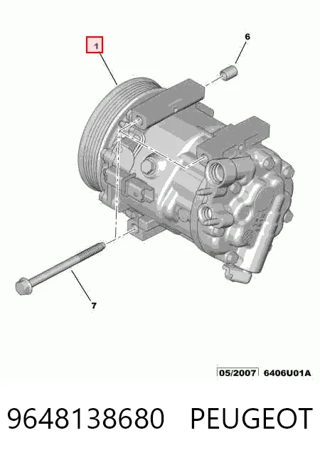 9648138680 Peugeot/Citroen Compresor climatizador