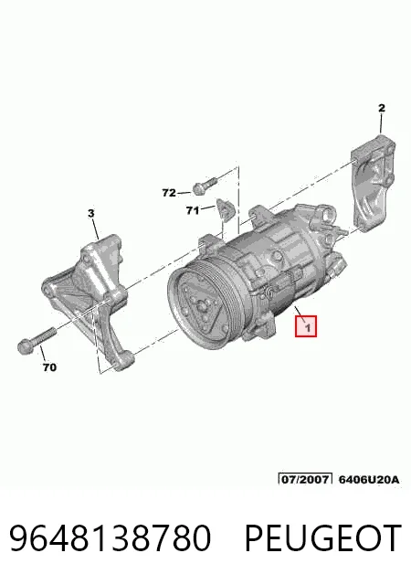 9648138780 Peugeot/Citroen Compresor climatizador