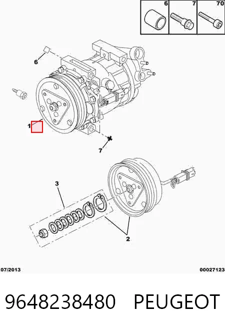 9648238480 Peugeot/Citroen Compresor climatizador