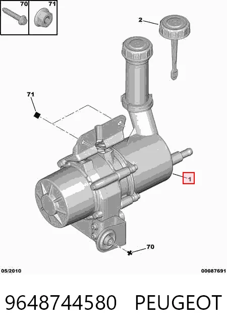 9648744580 Peugeot/Citroen Bomba hidráulica de dirección