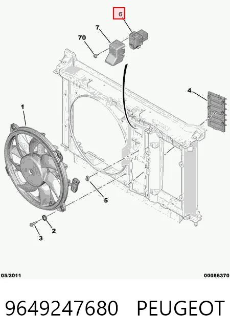 9649247680 Peugeot/Citroen Regulador de velocidad del ventilador de refrigeración (unidad de control)