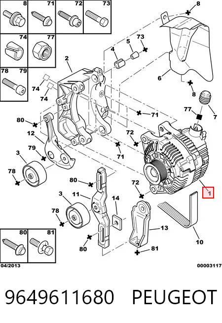 9649611680 Peugeot/Citroen Alternador de coche