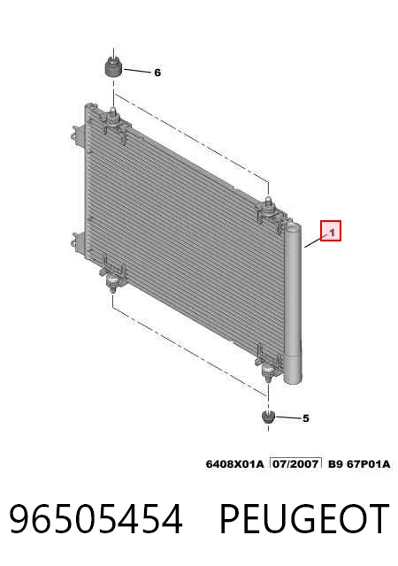96505454 Peugeot/Citroen Radiador de aire acondicionado