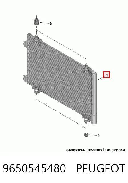 9650545480 Peugeot/Citroen Radiador de aire acondicionado