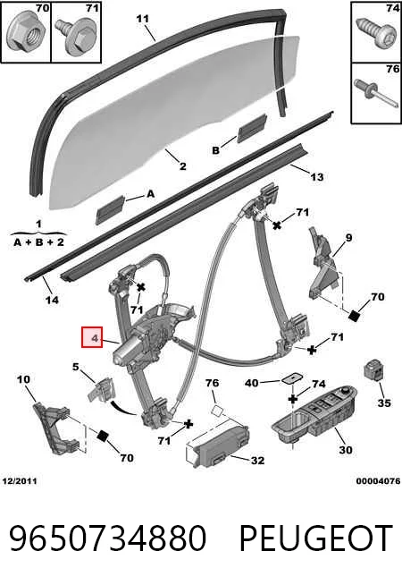  Mecanismo de elevalunas delantero derecha Peugeot 607 
