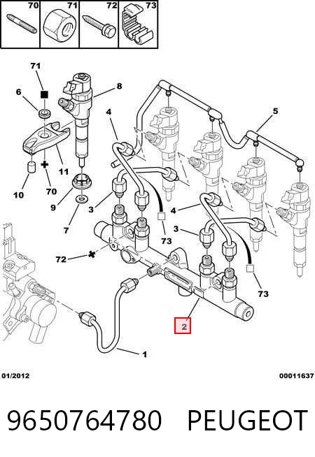 9650764780 Peugeot/Citroen Rampa de combustible