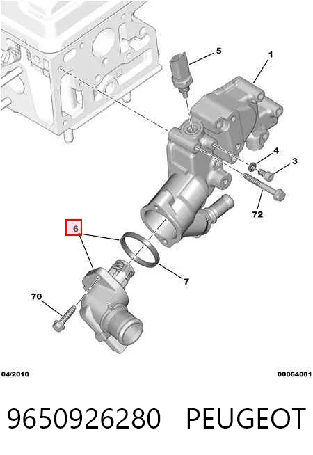 9650926280 Peugeot/Citroen Termostato de agua