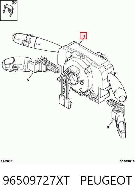 Conmutador de la columna de dirección completo 96509727XT PEUGEOT