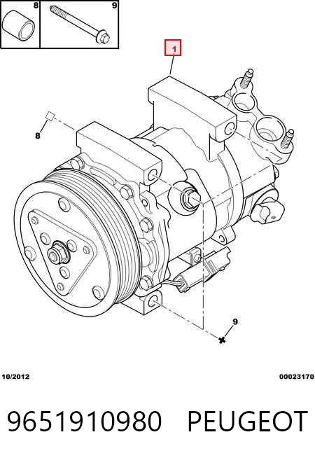 9651910980 Peugeot/Citroen Compresor climatizador