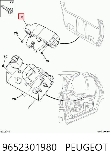 Comprar 9652301980 Ford Cerradura de puerta de maletero