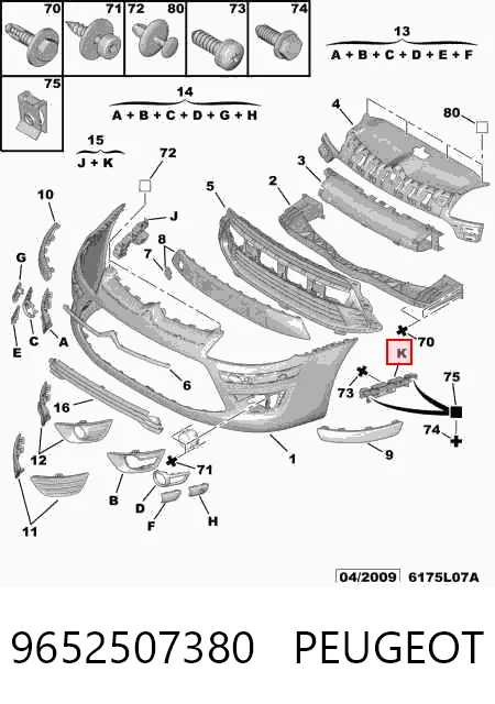 Kit de soportes/fijaciones del parachoques delantero 2329077 Polcar