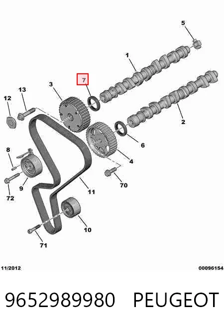 9652989980 Peugeot/Citroen Retén de árbol de levas