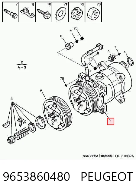 9653860480 Peugeot/Citroen Compresor climatizador
