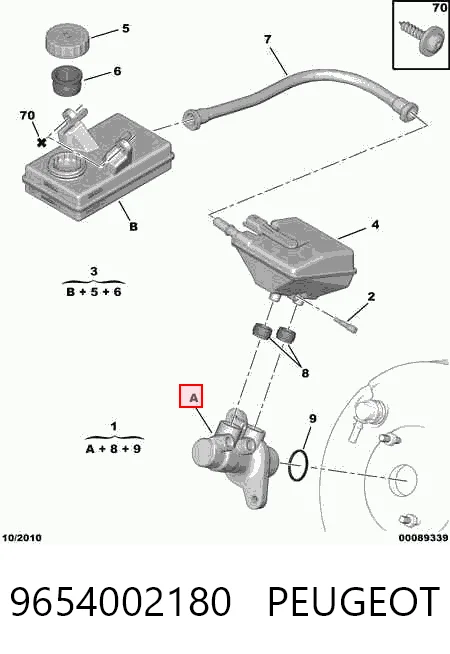 Cilindro principal de freno para Citroen C4  (UA)