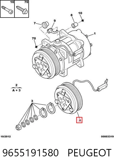 9655191580 Peugeot/Citroen Compresor climatizador