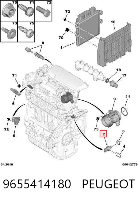 9655414180 Peugeot/Citroen Sensor temperatura refrigerante