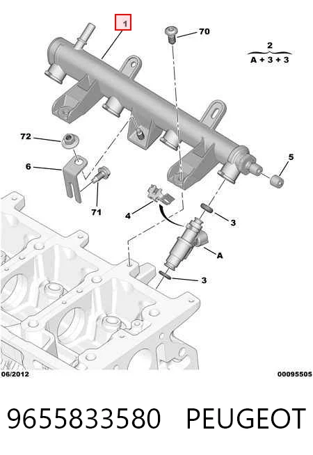 9655833580 Peugeot/Citroen Rampa de combustible